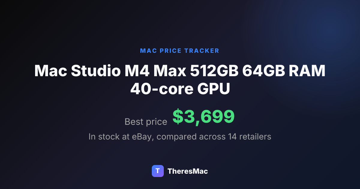 Mac Studio M4 Max 512GB 64GB RAM 40-core GPU Price & Deals | TheresMac